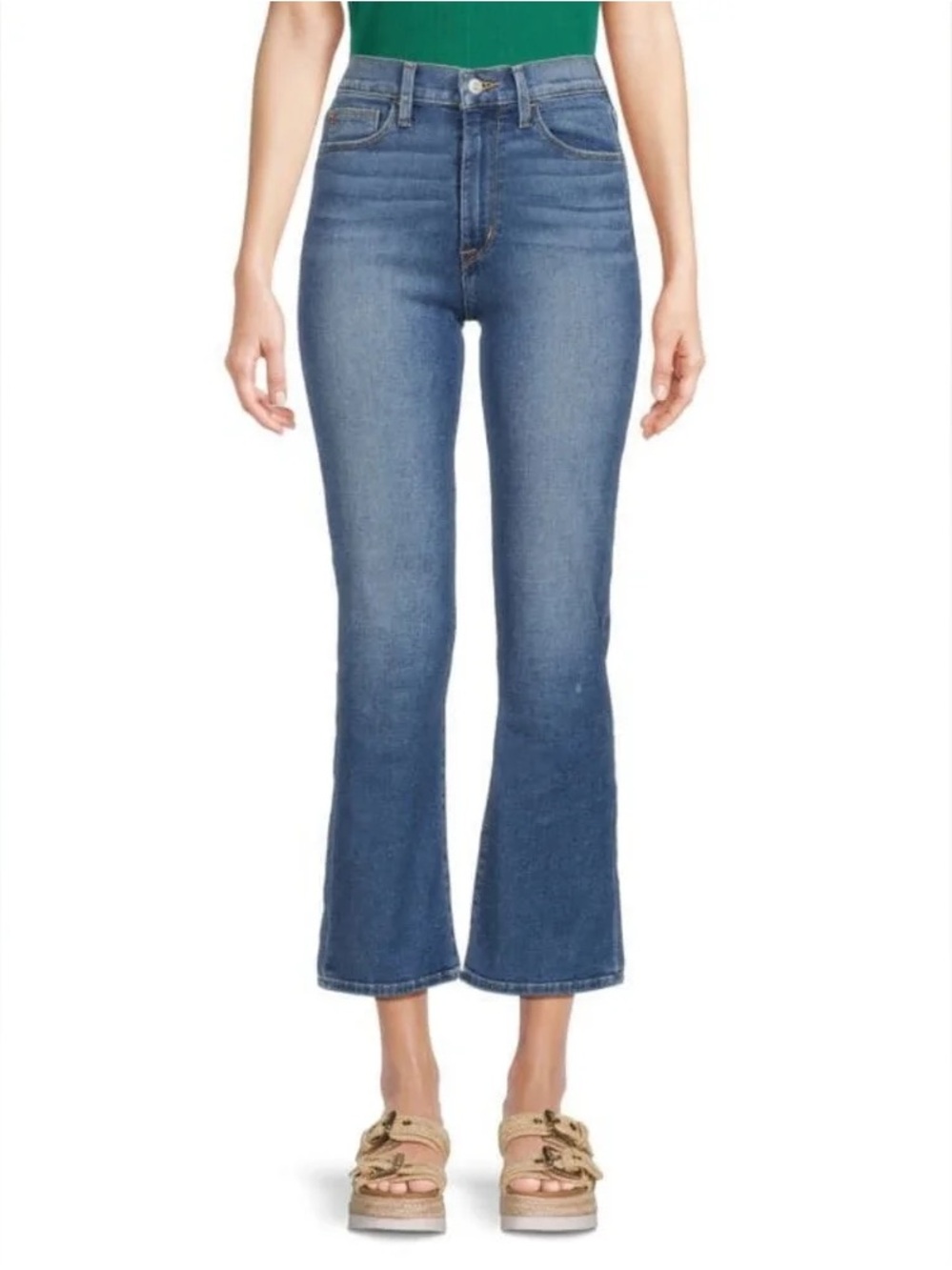 Hudson “Farrah” Ultra High-Rise Bootcut Crop jeans
